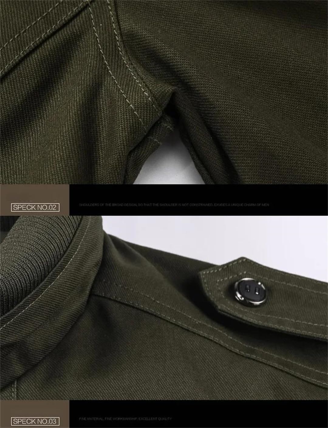Men's Outdoor Spring And Autumn Pocket Solid Cotton Stand Up Collar American Style Jacket