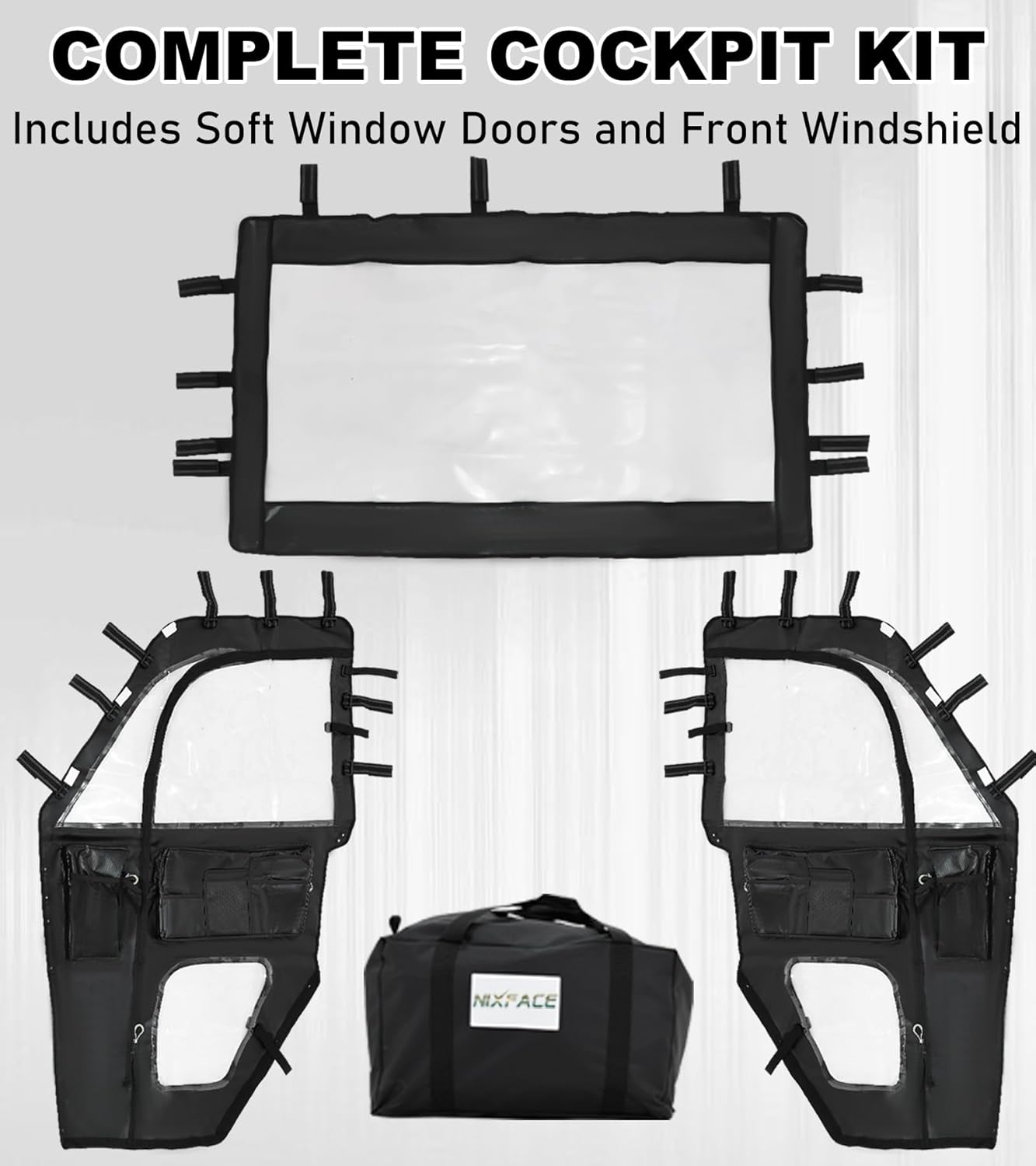 NIXFACE Ranger XP Soft Cab Enclosure Fit for Polaris Ranger 1000 XP 2017-2025 UTV Soft Window Doors