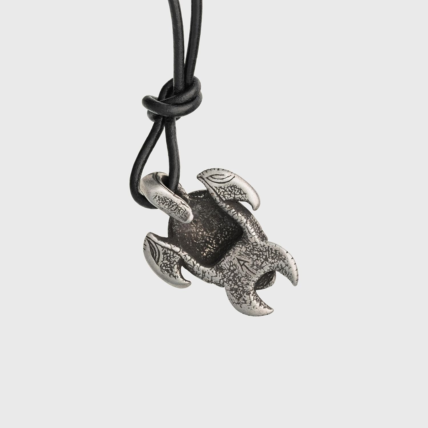 Sea Turtle Nautical Necklace - Maori Style Silver Pendant - Polynesian Tatto Style - Maori Ocean Jewelry Gift for Men Women