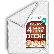 KNERST 4 Seasons Duvet 135 x 200 cm All-Season Duvet Made in EU Sommerdecke und  bergangsdecke kombinierbar Ganzjahresdecke Steppdecke waschbar allergikergeeignet OEKO-TEX