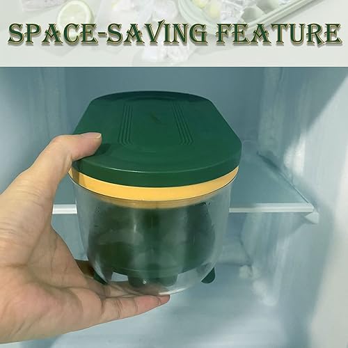 Miniatura 6 de Bandejas para cubitos de hielo, contenedor, almacenamiento para congelador, refrigerador con cuchara, tapas, moldes de hielo apilables para bebidas