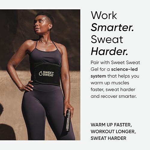 Vista 5 de Sports Research Sweet Sweat Waist Trimmer (Core Series) - Premium Sweat Enhancing Fitness Band for Women & Men Negro/Amarillo