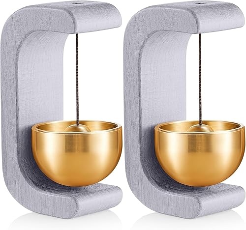 Vista 16 de Zonon 2 Piezas Campanillas de Viento Magnéticas de Madera Timbre Decoración Campana de Comerciantes para Apertura de Puerta Forma de C para Regalo