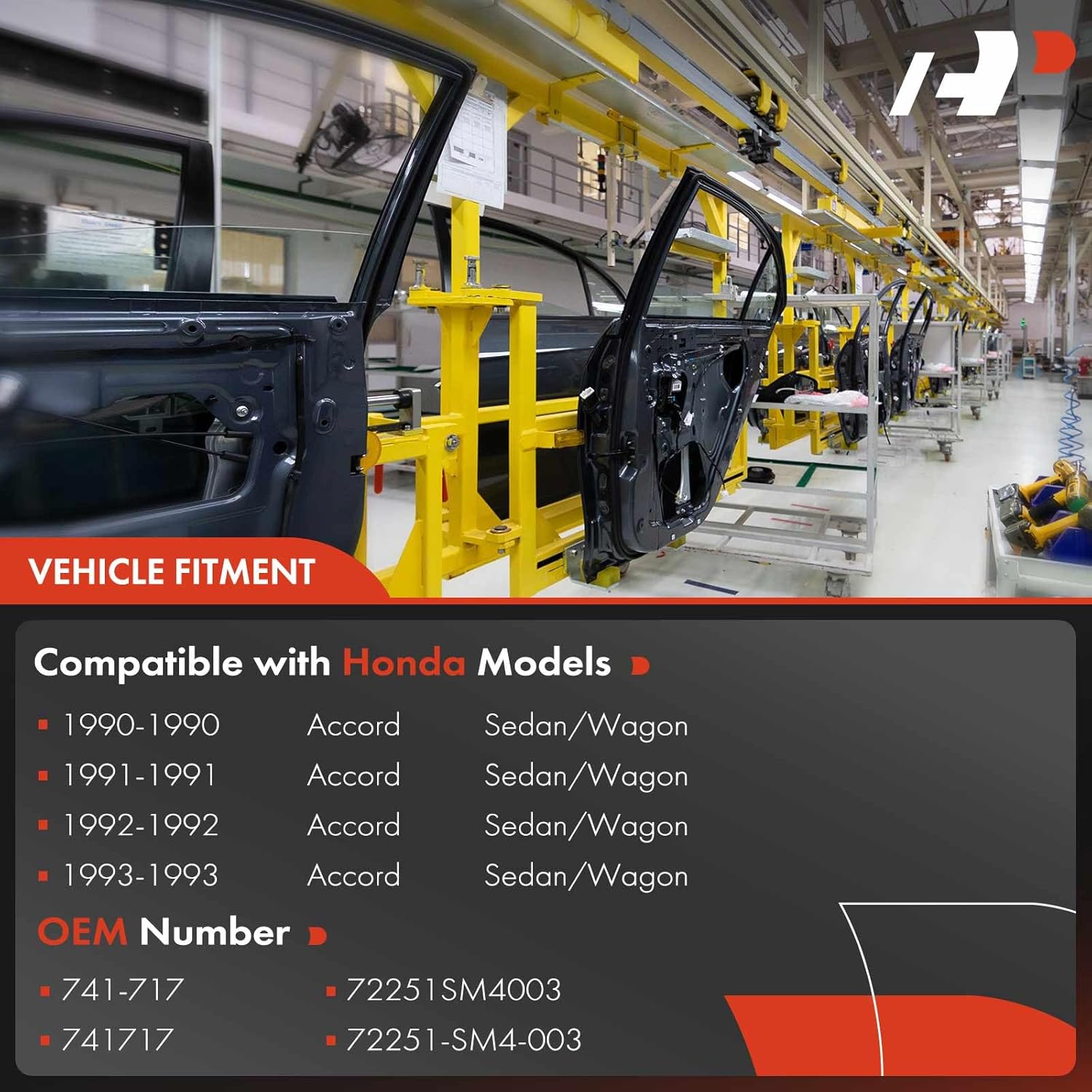 A-Premium Power Window Regulator with Motor Compatible with Honda Accord 1990-1993 Front Left Driver Side