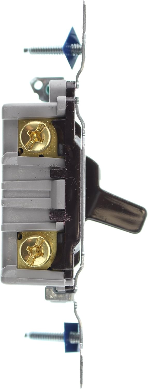 Hubbell RS115Z Toggle Switch, 1-Pole, Grounding, 15-Amp, 120-Volt, Brown, (20-Pack)