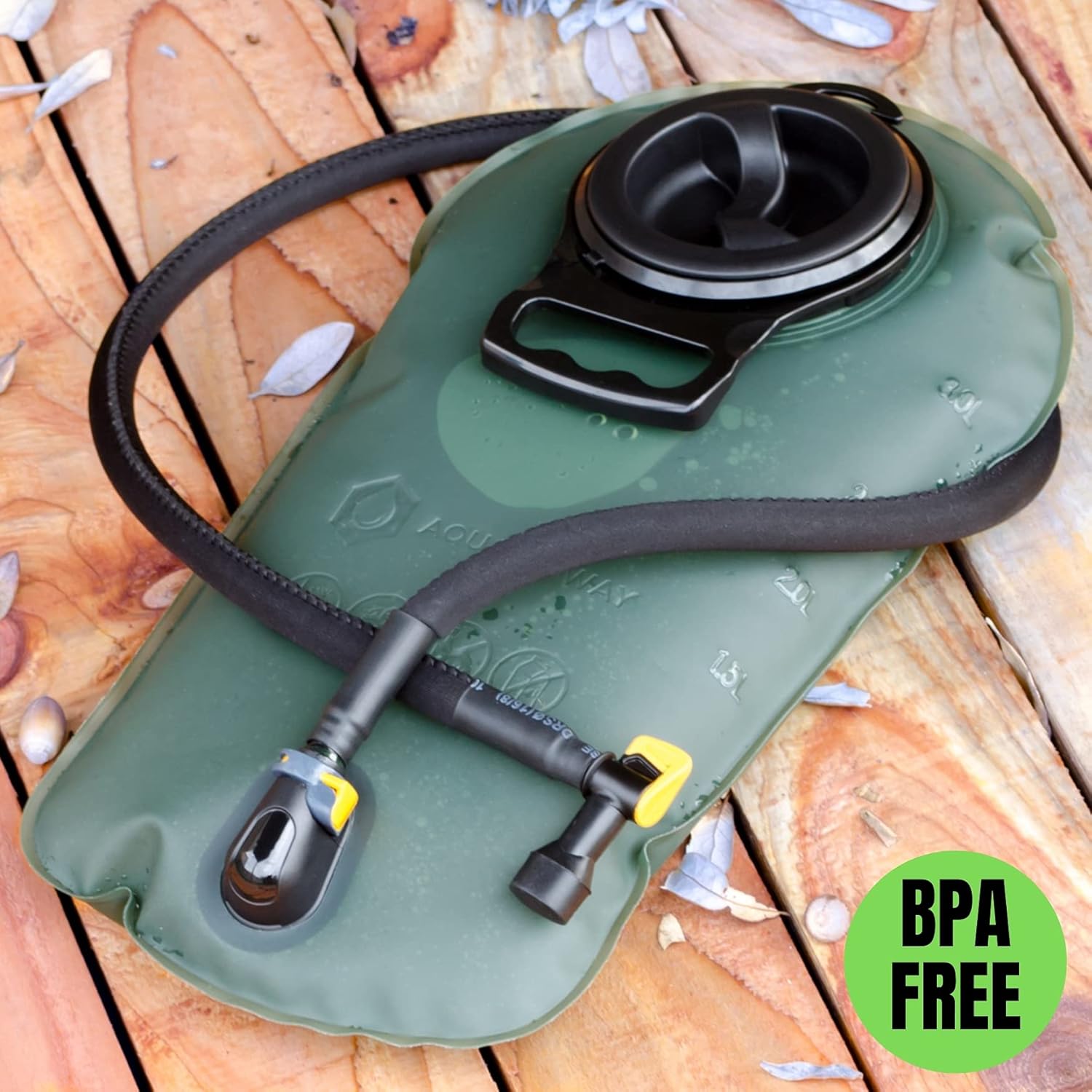 Aquatic Way Hydration Bladder Water Reservoir for Bicycling Hiking Camping Backpack. BPA Free. Easy Clean Large Opening, Quick Release Insulated Tube with Shutoff Valve (Blue-A 2L 70oz) : Sports & Outdoors