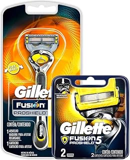 Kit com Aparelho de Barbear Gillette Proshield + 2 Cargas