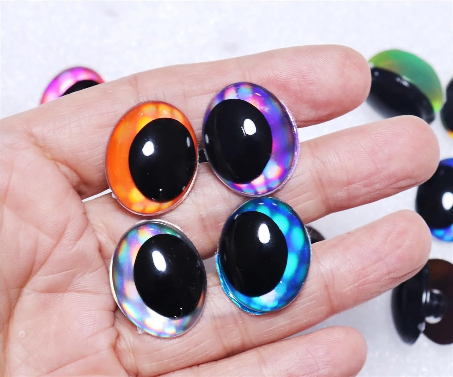20pcs 18x24mm Oval Doll Eyes with Washers for DIY Plush Teddy Bear Making