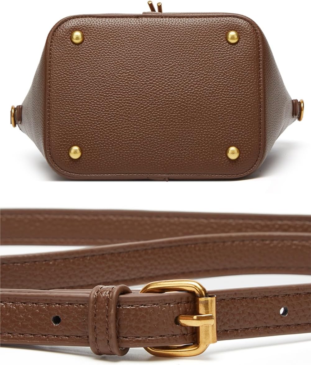 Women Bucket Bag PU Leather Hobo Bag Fashion Shoulder Crossbody Vintage Tote Small Handabg Purse - Image 7