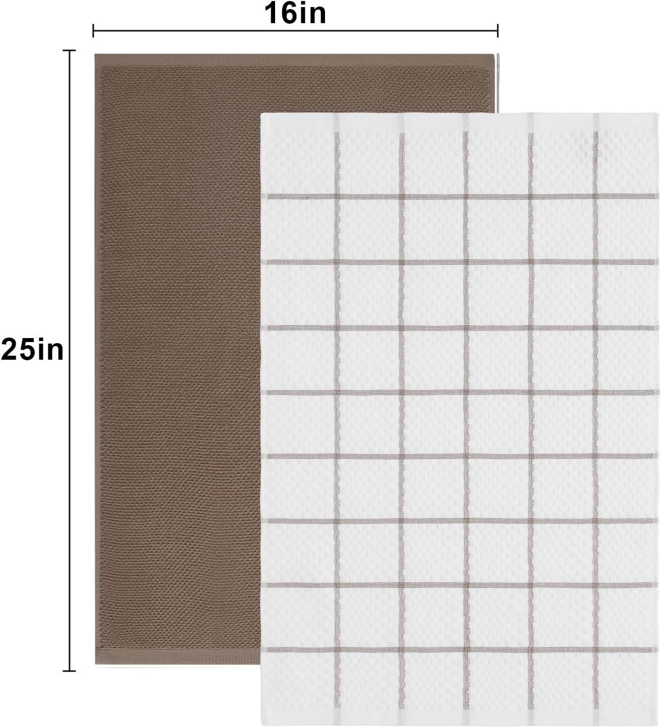 100% Cotton Kitchen Dish Towels, 16" x 26" Kitchen Towels Set, 6 Pack image 2