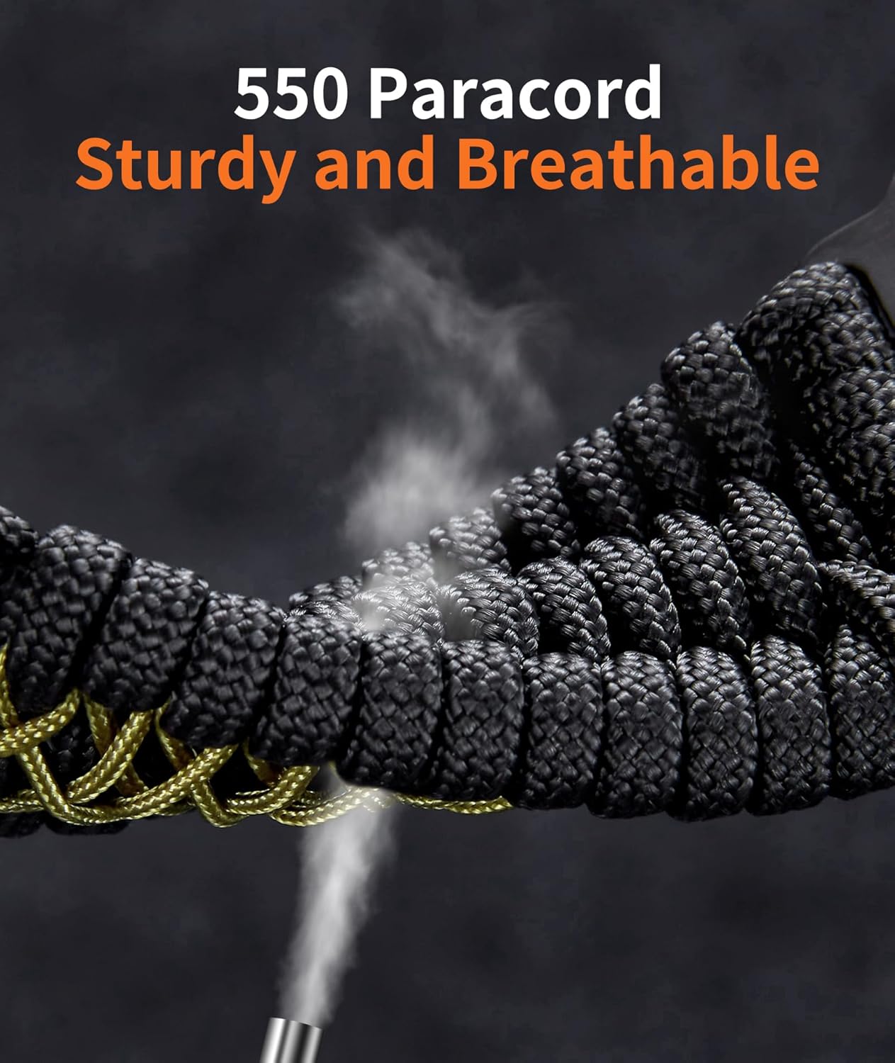 BINLUN Compatible with Apple Watch Band 49mm 46mm 45mm 44mm 42mm 41mm 40mm 38mm Braided Paracord Stainless Steel Sport Watch Strap Fit for iWatch Ultra Series 11/10/9/8/7/SE/6/5/4/3/2/1 for Men Women - Image 3