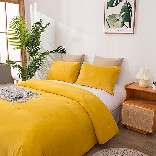 Miniatura 247 de Luxlovery - Juego de edredón azul neblina, tamaño matrimonial, minimalista, azul polvoriento, edredones de algodón suaves y transpirables, azul