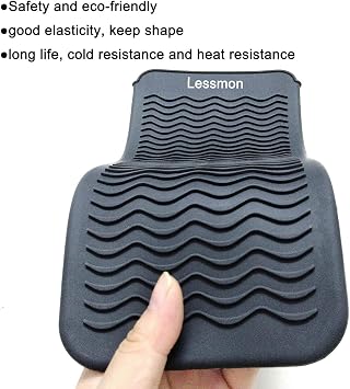 Heat Resistant Silicone Mat Pouch, Mat Cover for Curling Irons, Hair Straightener, Flat Irons, and Other Hot Hair Tools, Height 28.5cm & Width 14cm, Black