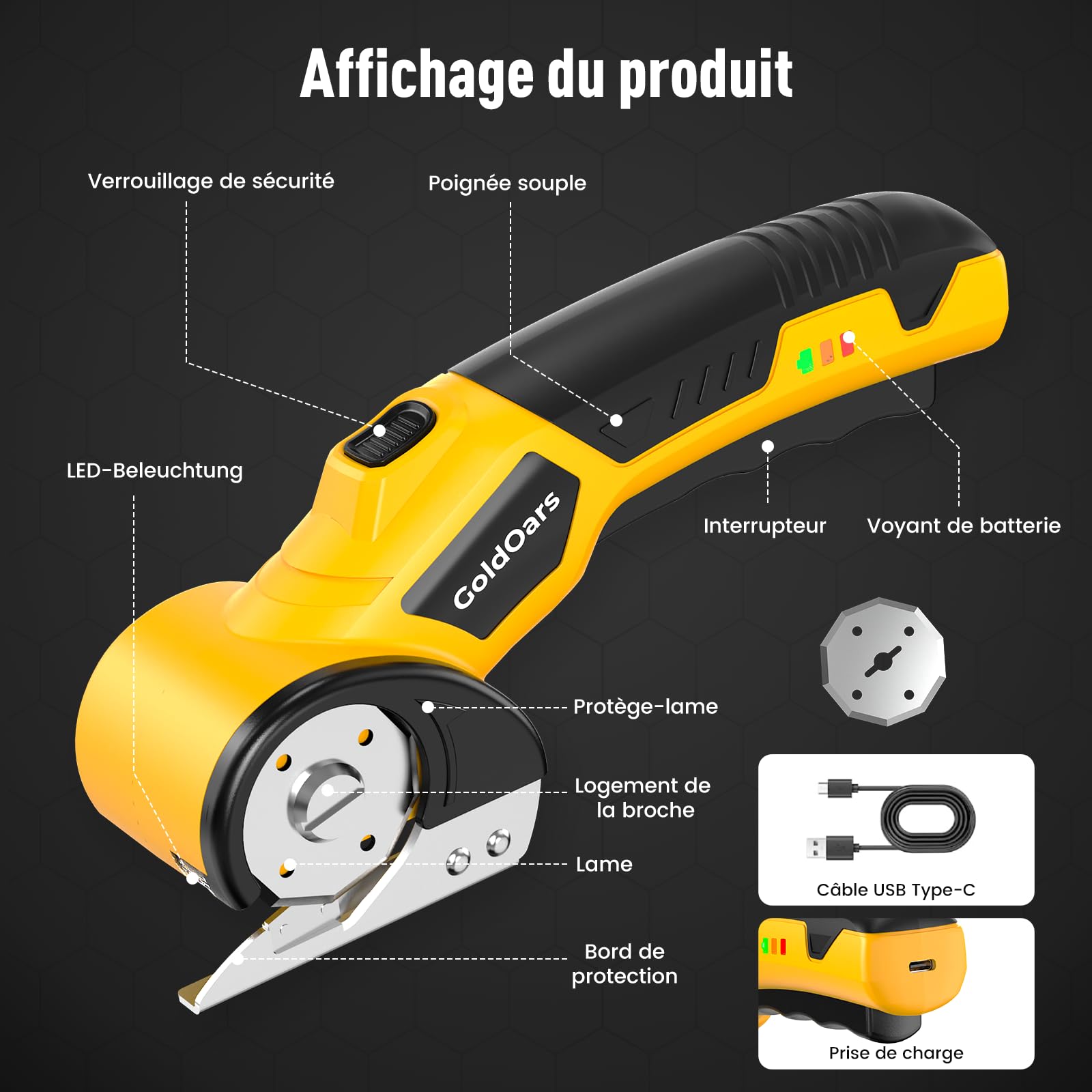 Cutter pour Carton, Cutter Électrique avec Batterie Rechargeable 4V 2000mAh, Épaisseur de Coupe de 6mm pour Carton, Boîtes et Loisirs Créatifs, Inclut une Lame Supplémentaire | 2000mAh, Épaisseur de Coupe 6mm, Pour Carton, Boîtes et Loisirs Créatifs, Incl