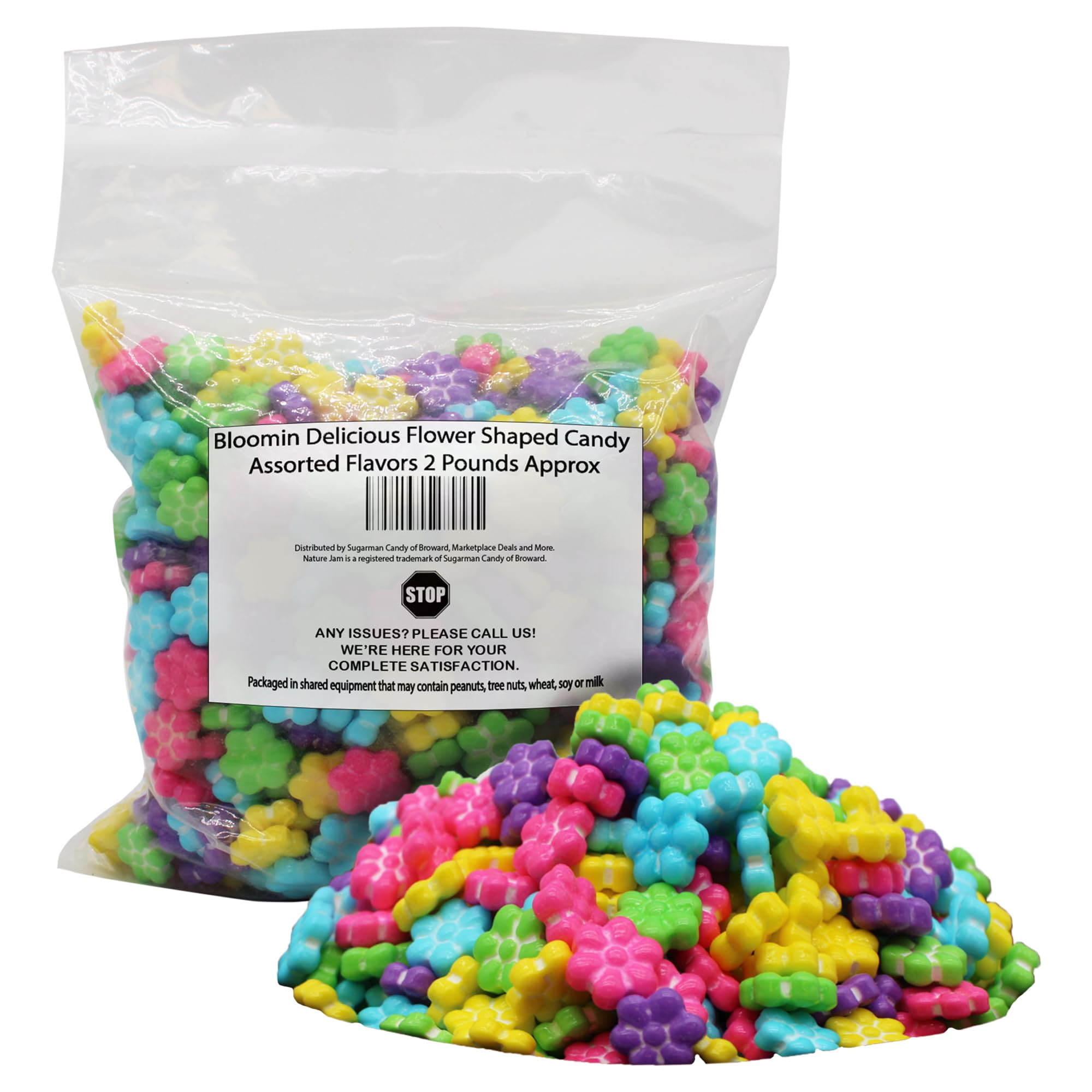Bloomin Delicious Flower Shaped Candy Assorted Flavors 2 Pounds Approx 700 Pieces