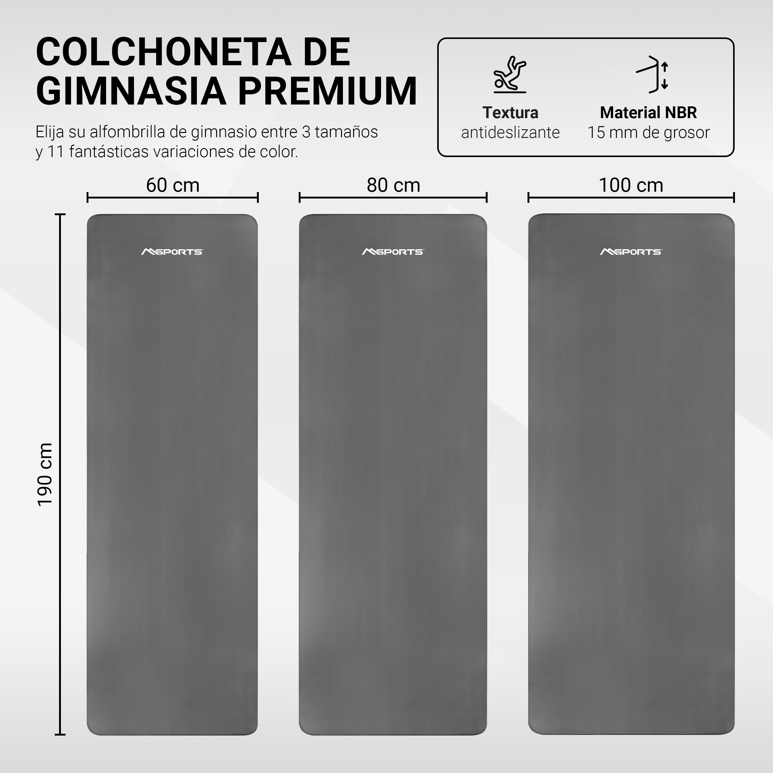 MSPORTS - Esterilla, Colchoneta, Alfombrilla de Yoga, Gimnasia Pilates, Antideslizante