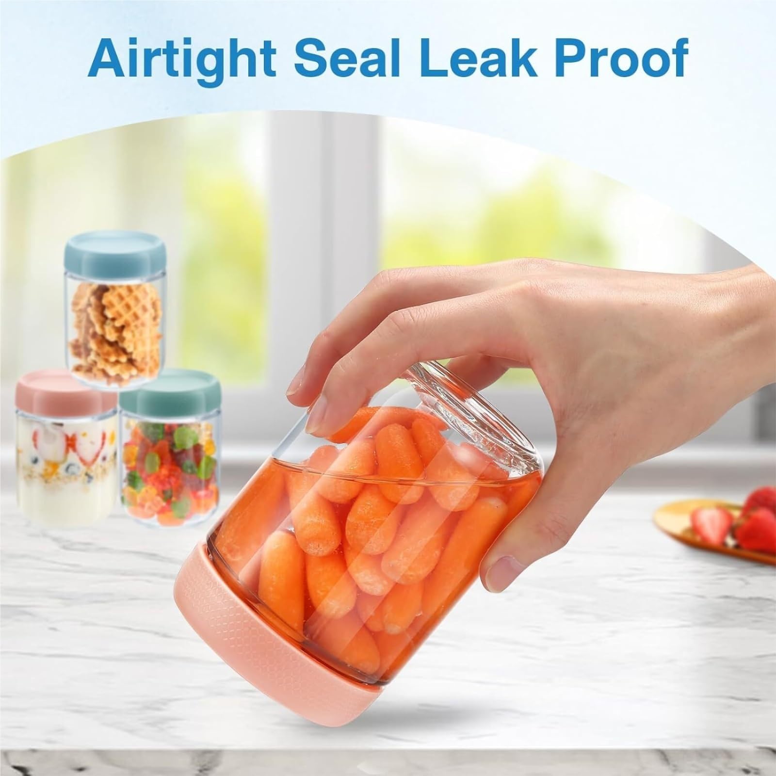 Vorratsgläser - Küche Luftdicht 4er-Set Behälter Aus Glas Mit Schraubdeckel For Overnight Oats Vorratsdosen