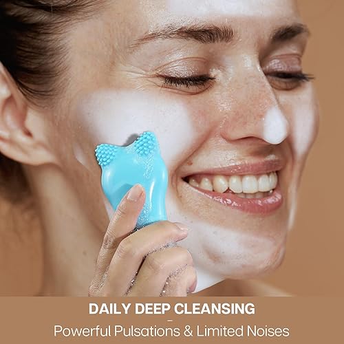 Miniatura 5 de VRAIKO MIA Cepillo de limpieza facial, cepillo de limpieza facial recargable impermeable, con silicona suave y vibración sónica ajustable, para