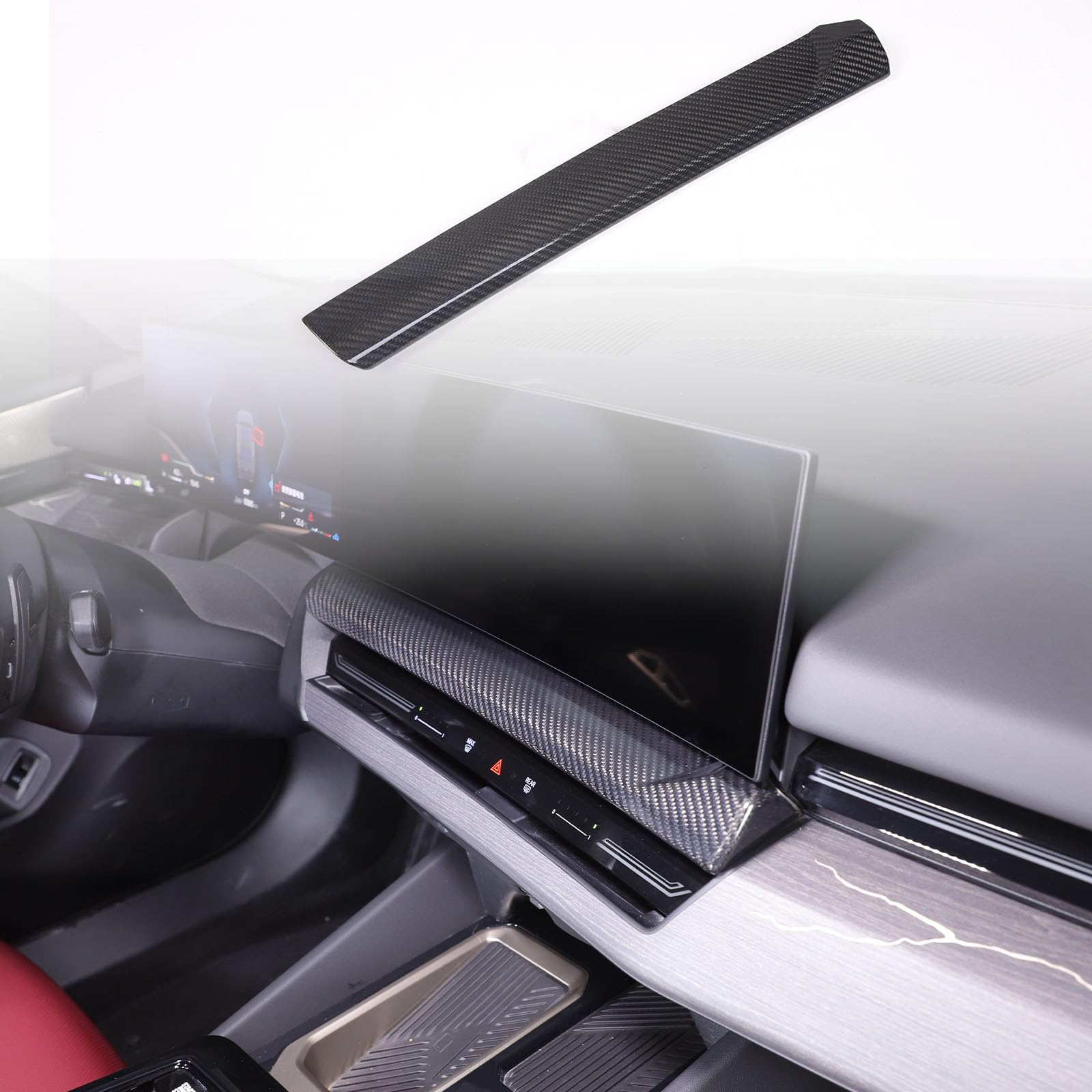 PIUGILH Auto Mittelkonsole Navigationsbildschirm unter dem Dekoratives Panel Geeignet für BMW 5 Series 2024,Zentraler Navigationsbildschirm unteres Panel Verkleidung,Autozubehör (Schwarz)