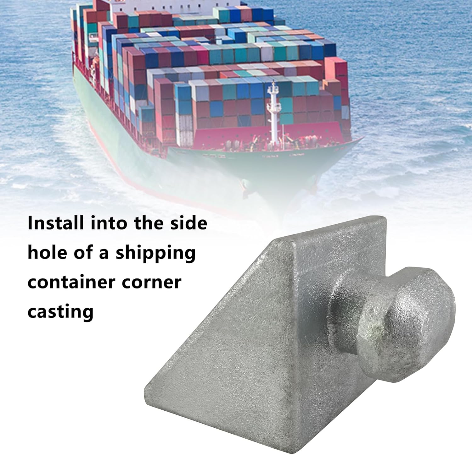 Triangular Shipping Container Side Twist Lock Tie Down Anchor Sea Harbor Freighter and Rail Standard Container, 4 Pack
