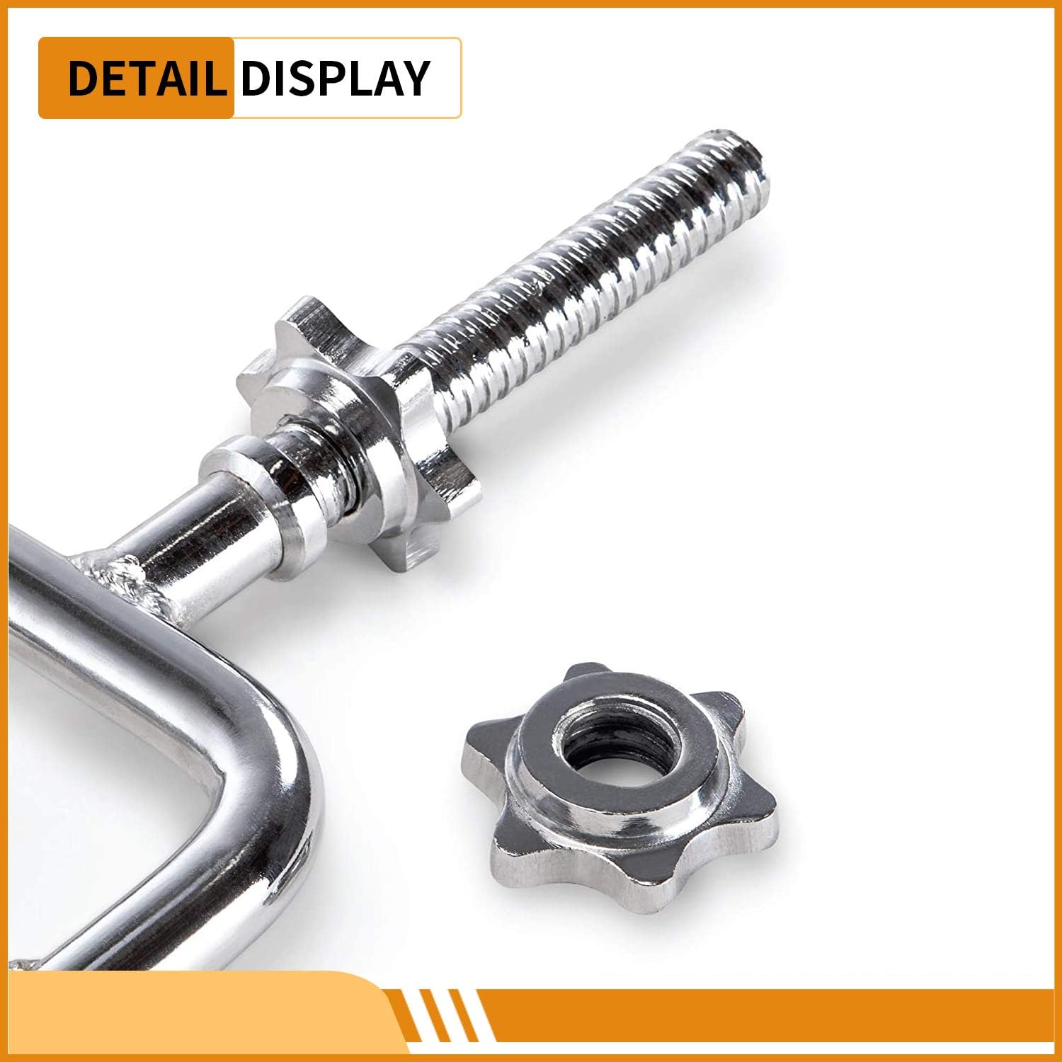 34" Olympic Triceps Bar Solid Standard Threaded Triceps Bar Home Gym Weightlifting Exercise Training Bars with 2 Ring Collars(Triceps Bar)…