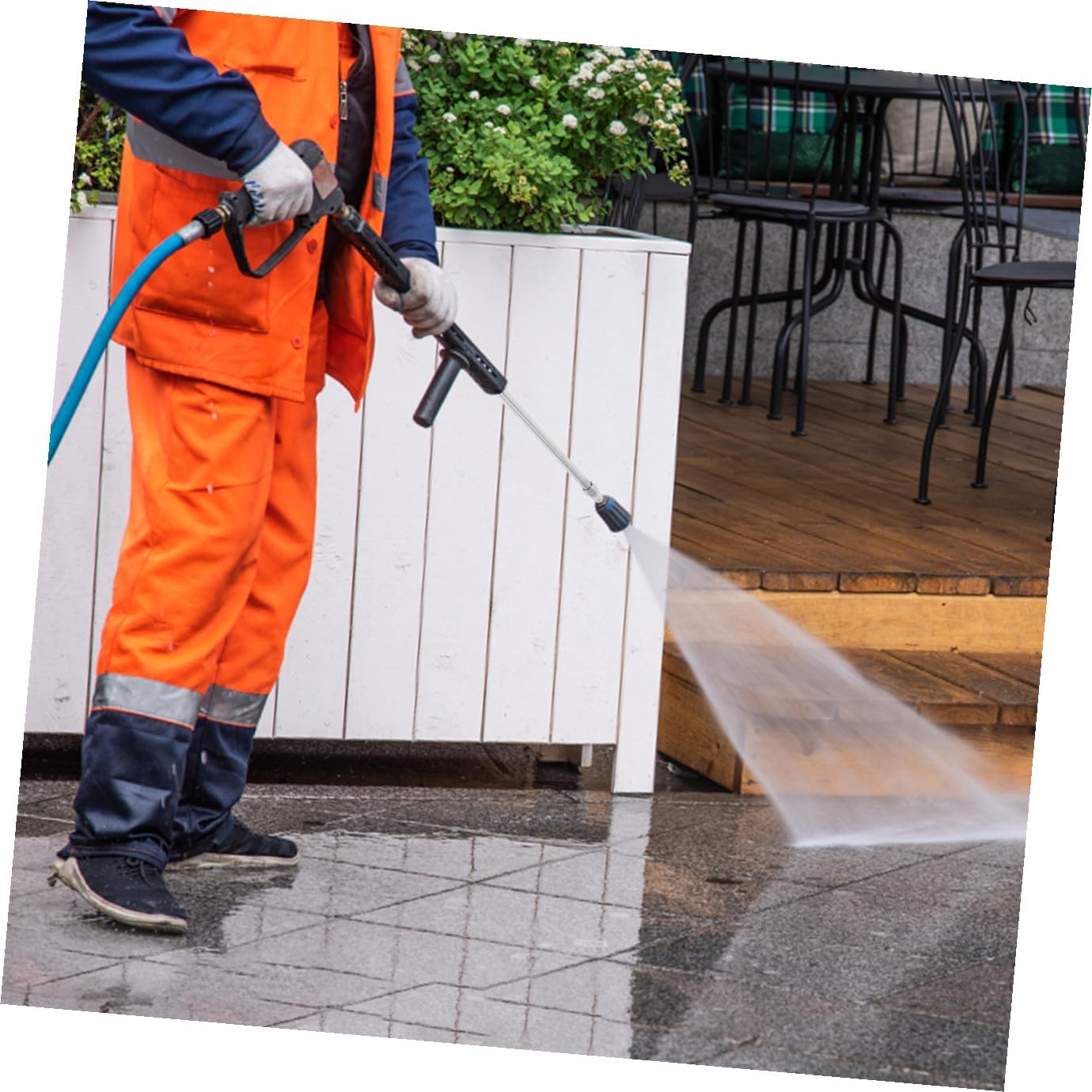 2pcs High Pressure Washer Extension Wands Stainless Steel Lengthening Rods for Pressure Washer Quick Connect to Fittings for Floor Car Driveway Cleaning