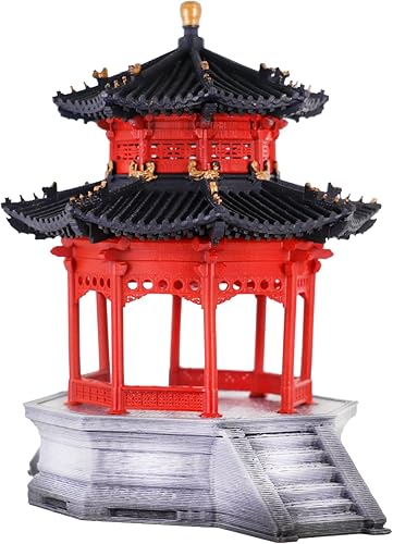 KARESANSUI Réplica del pabellón chino en miniatura - Decoración de terrario, arquitectura tradicional, jardín de hadas, decoración de paludario, kit