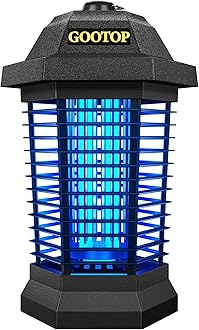 GOOTOP Bug Zapper Outdoor, Mosquito Zapper, 3 Prong Plug in Electric Fly Zapper, Mosquito Killer, Fly Traps, Flying Insects Zapper Indoor Outdoor 90-130V, 4200V, ABS Plastic Outer (Black)