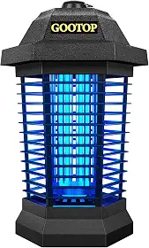 Jinyeda Bug Zapper Outdoor & Indoor, Solar Mosquito Zapper Waterproof, 3500 V Electric Fly Zapper Rechargeable, Cordless Mosquito Killer for Camping, Home, Patio, Kitchen