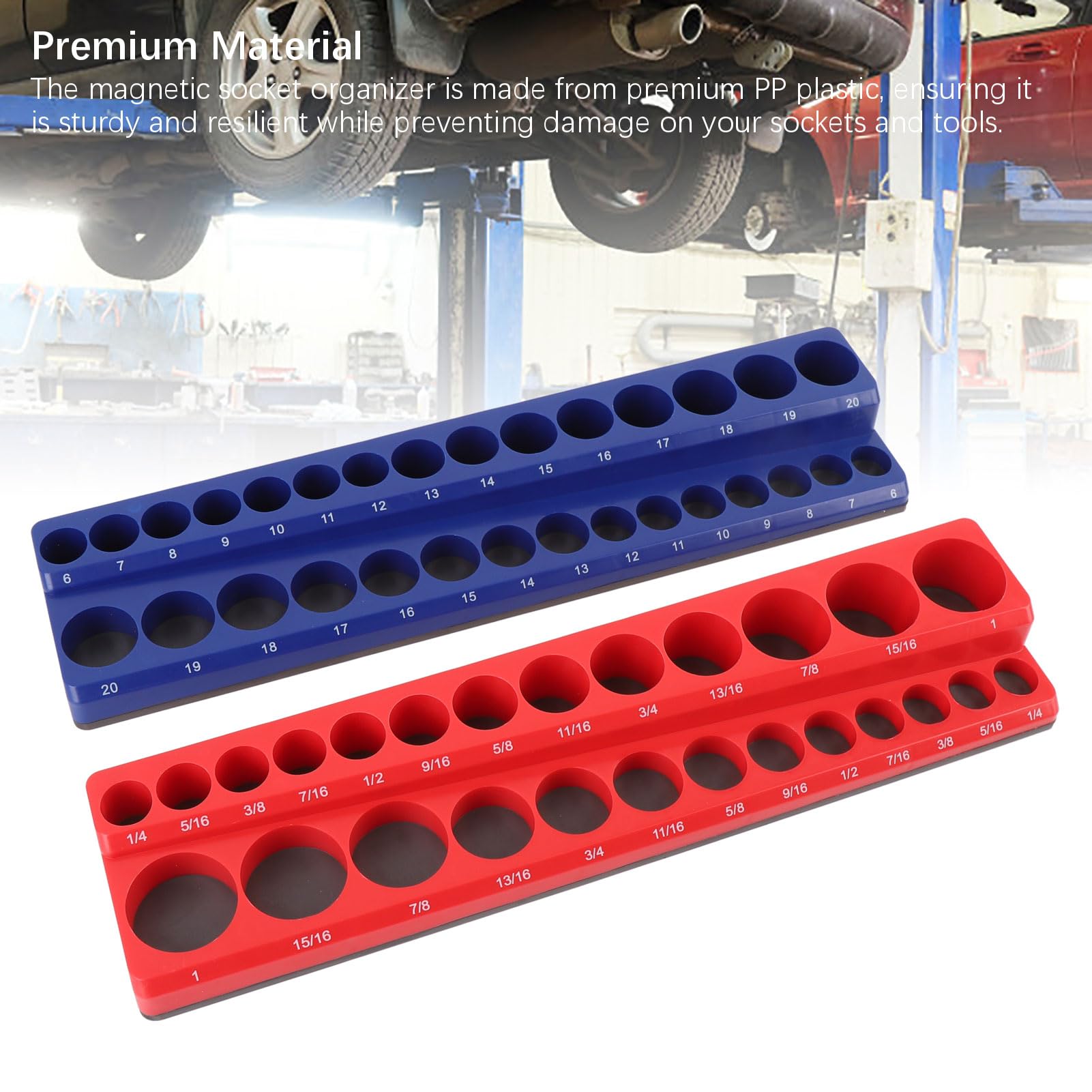 Organizer magnetico per prese elettriche, efficienti vassoi per prese metriche SAE per lavoratori di manutenzione domestica, confezione da 2