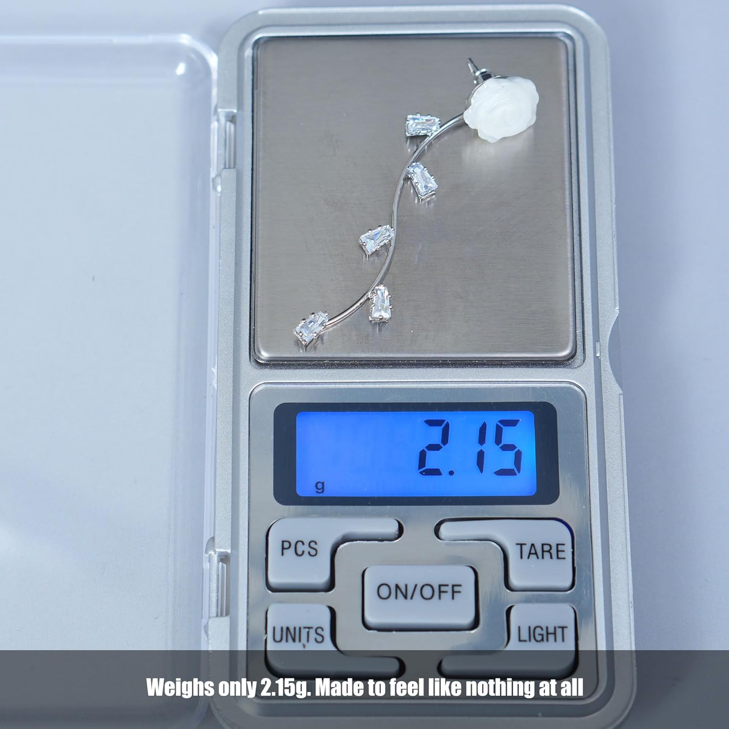 .925 Sterling Silver Carved Mother of Pearl Shell Rose Studs Earrings for Women, Natural Gemstone, White Flower Drop Bridal Jewelry As Summer Tassel Earrings for Wedding Gifts - Image 7