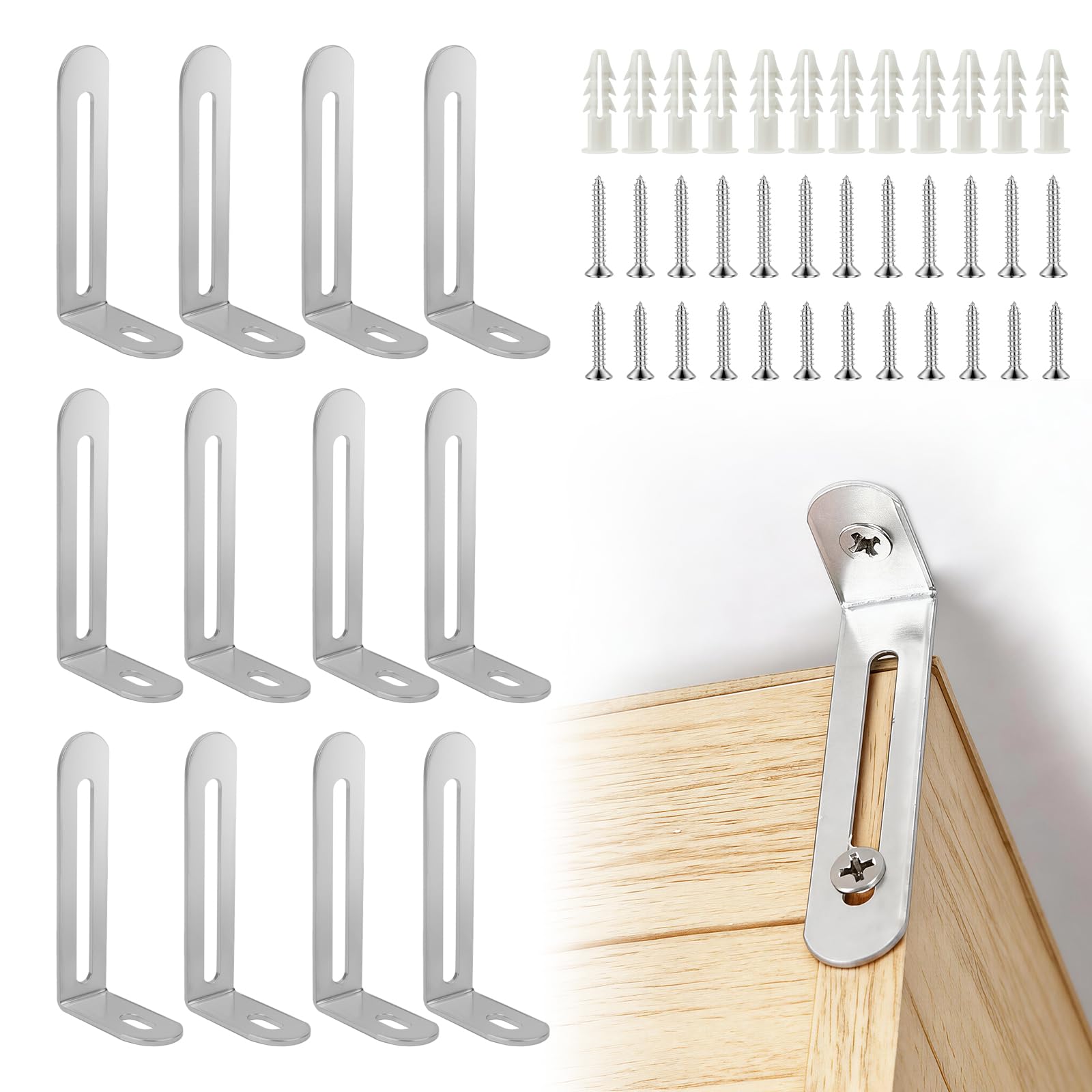AXYLOEVA 12 Pack Baby Proofing Anti Tip Furniture Anchors Kit - guards and locks | Mubboo
