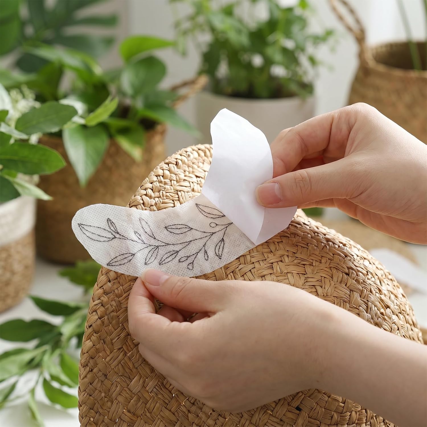 29PCS Water Soluble Embroidery Pattern Stabilizer, Flower Vine Patterns Stick and Stitch Embroidery Sticker, 4 Sheet 8.3x11.7Inch Floral Border Hand Sewing DIY Embroidery-Paper