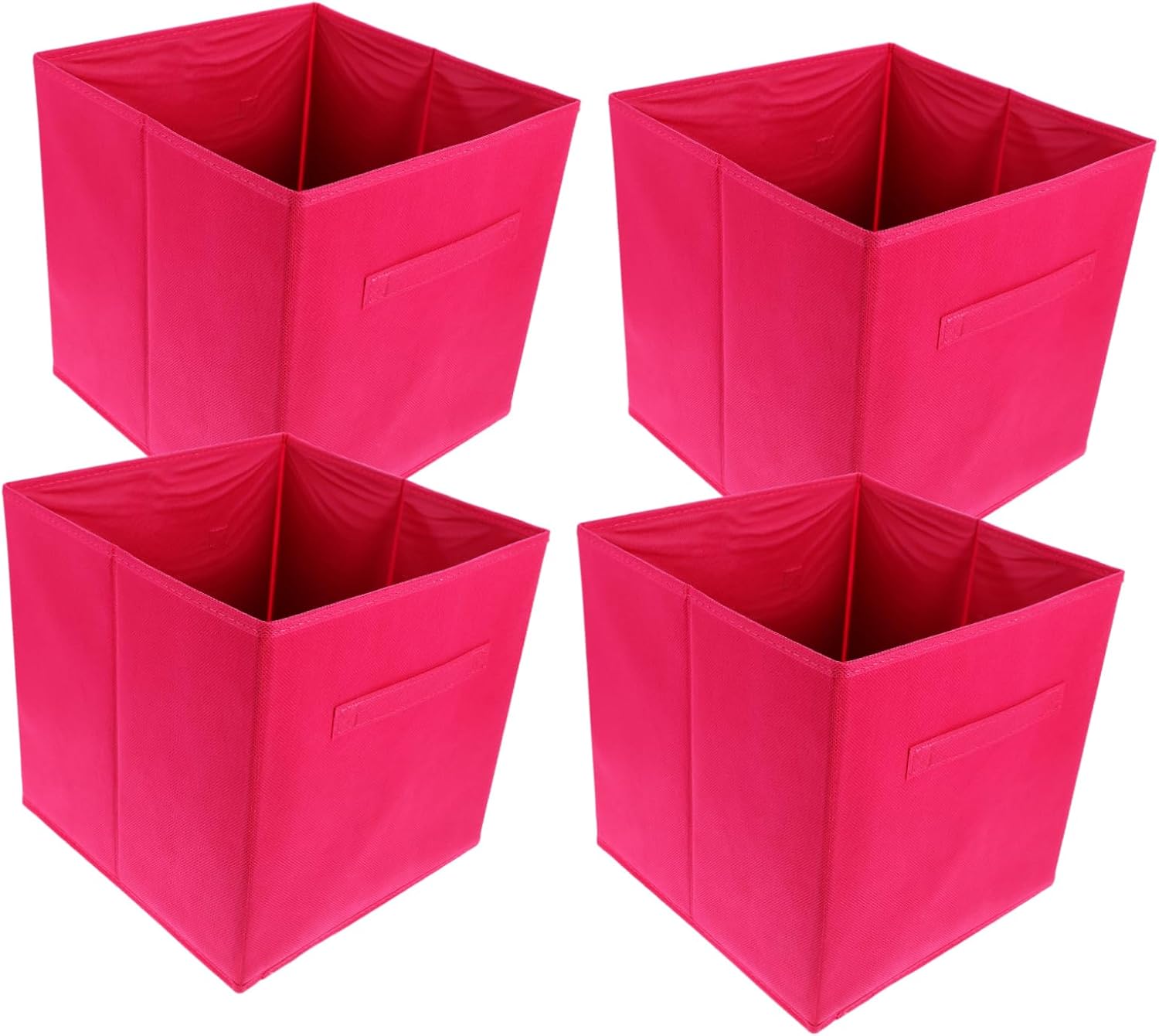 BESTonZON 4pcs Collapsible Fabric Storage Bins Stylish Organizers for Clothes Durable Foldable Cube Baskets for Home Nursery Organization