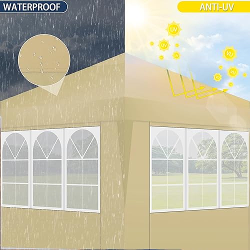 Miniatura 6 de TOOLUCK Tienda de campaña con toldo desplegable de 10 x 10 pies para exteriores, con 4 paredes laterales, impermeable, comercial, para fiestas,