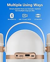 Vista 6 de PHILIPS S2508 Máquina de karaoke portátil, altavoz Bluetooth para fiestas con 2 micrófonos de karaoke, batería de 7 h, modos de luz multicolor