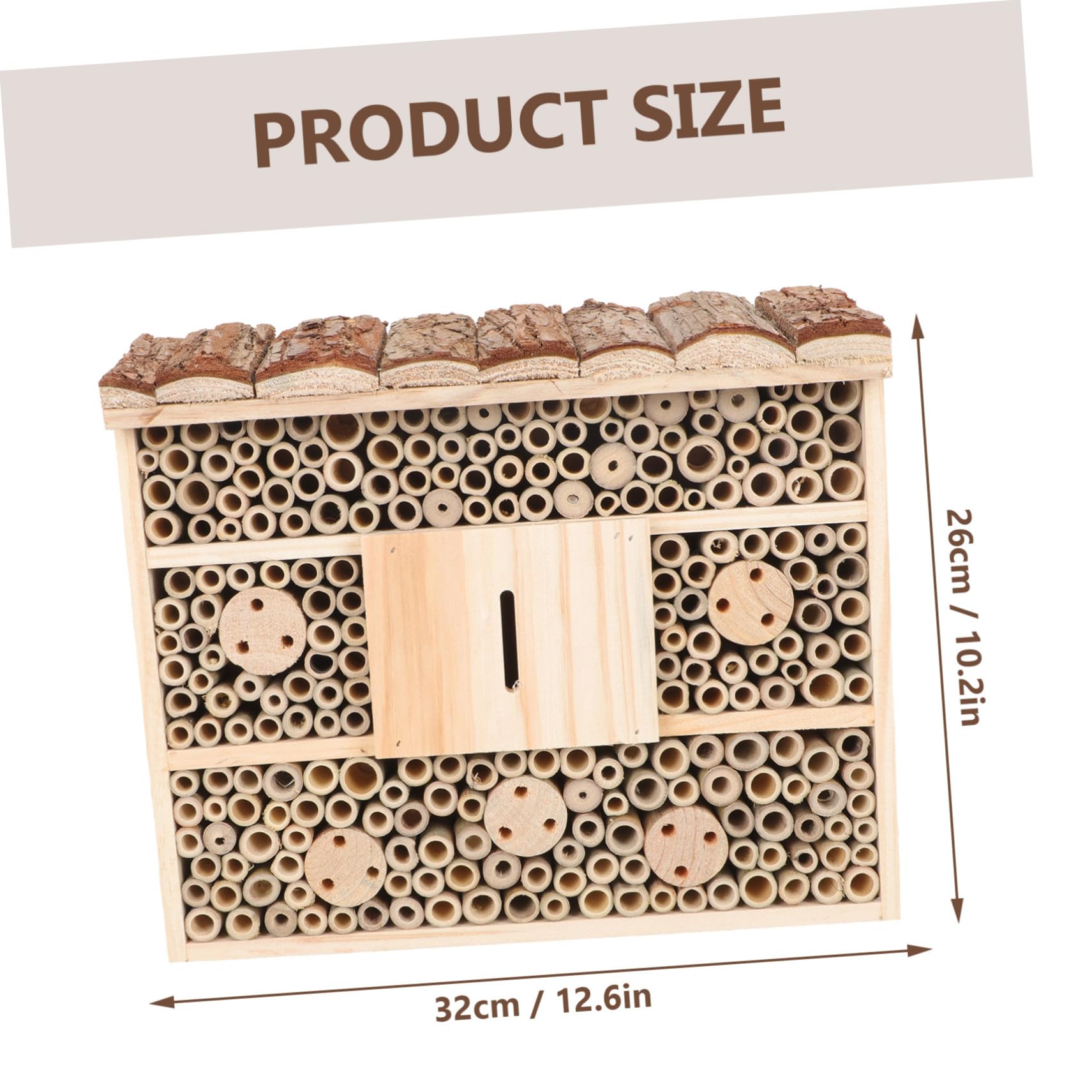VICASKY Casa degli Insetti Decorativa Bee Cabin in Legno Beige Capanna da Giardino, per Attrarre Insetti Utili e Mantenere L’Ecologia del Prato