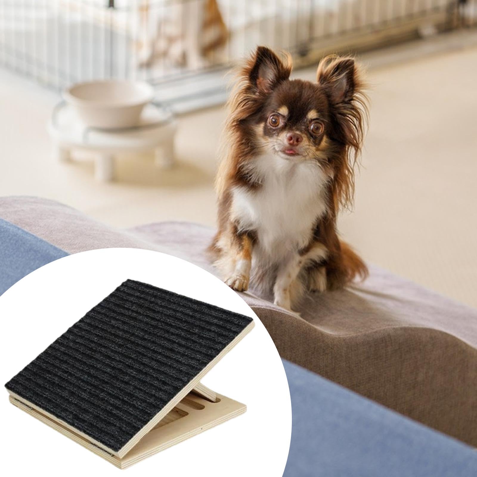 Rampa per Cani Regolabile in Altezza con Superficie in Moquette Antiscivolo