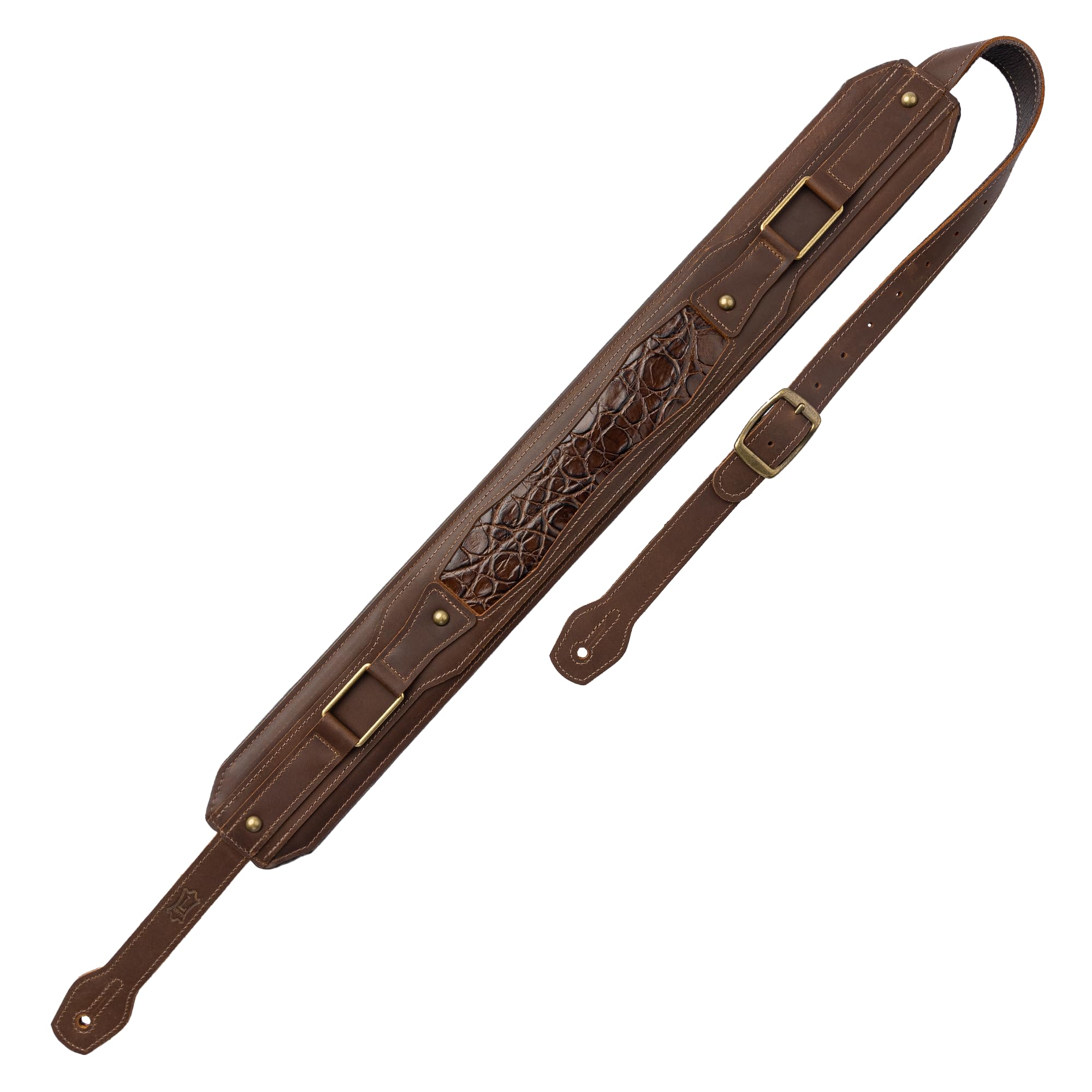 Apex Series Genuine Crazy Horse Leather 3" Guitar Strap with Padding and Antique Brass Hardware