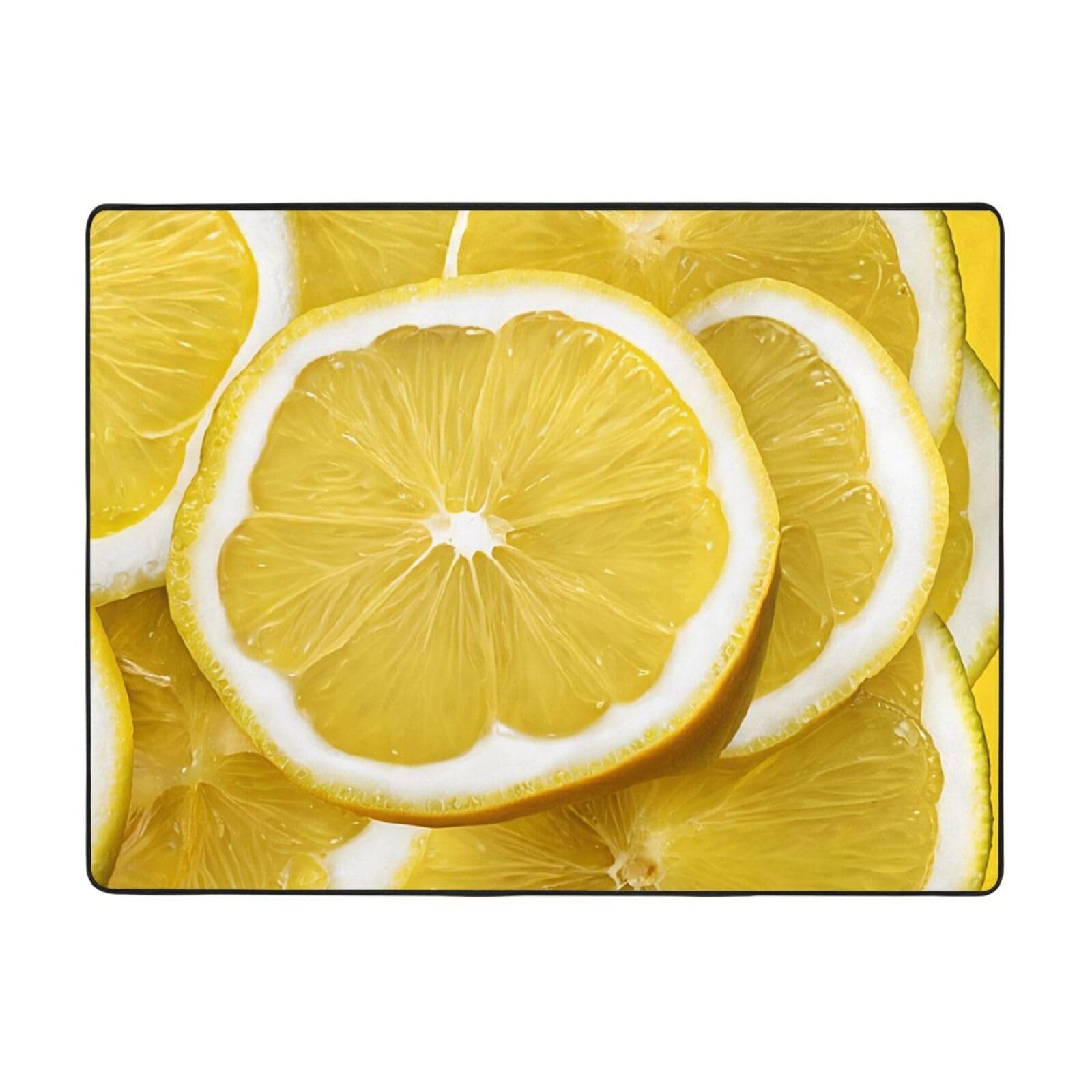Tapis de chambre moderne doux antidérapant jaune citron 160x122