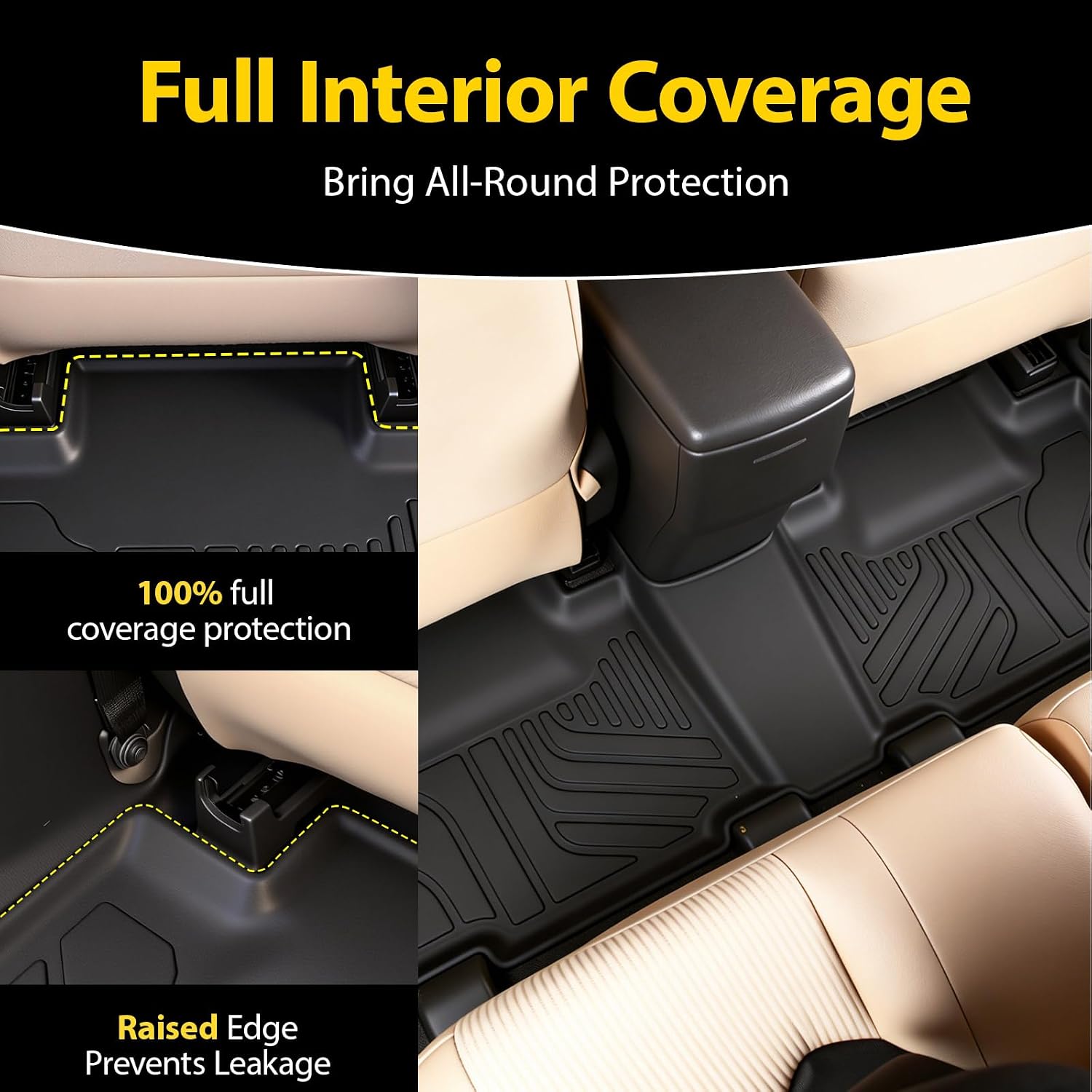 Floor Mats for Toyota RAV4 2013-2018, All Weather TPE Floor Liners Custom Fit Waterproof Non Slip Car Mats Heavy Duty Interior Accessories