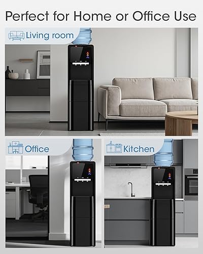 Miniatura 7 de Manastin Dispensador de agua 4 en 1 para máquina de hielo, frío y caliente, enfriador de agua de carga superior con fabricación de hielo rápida,