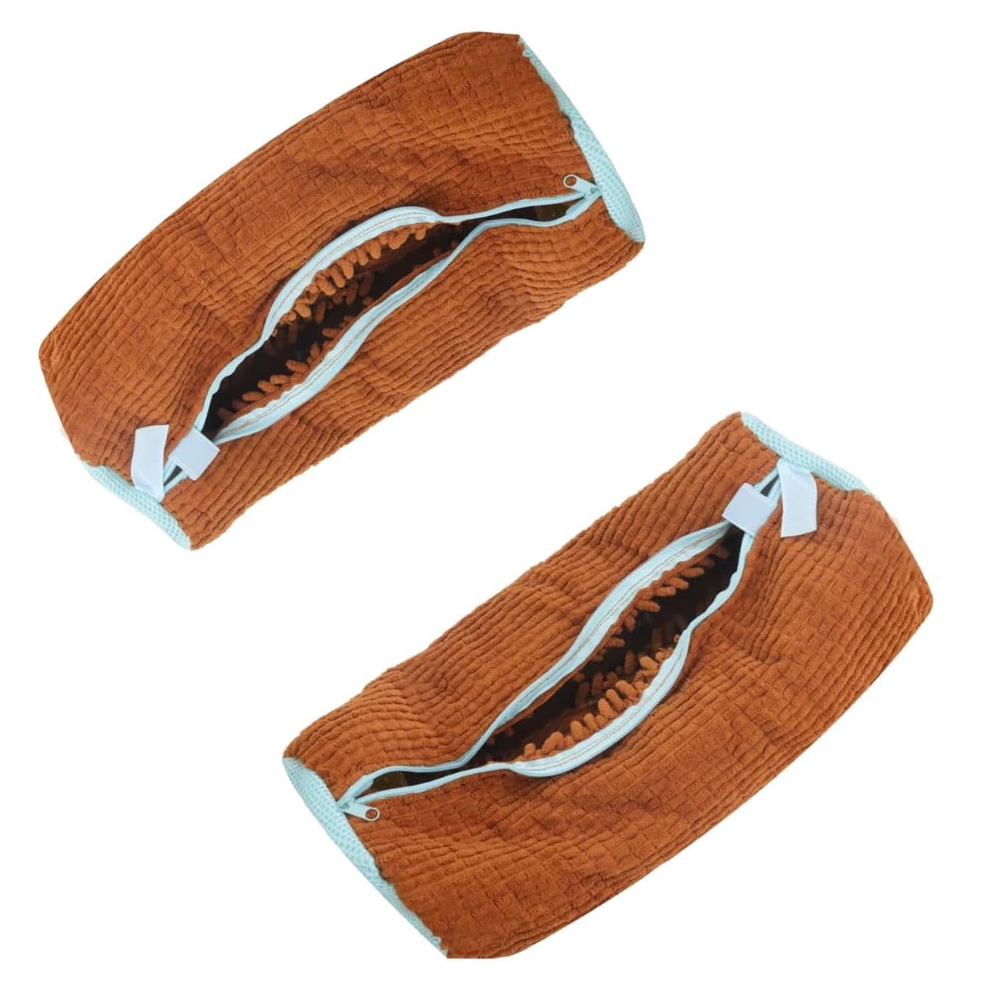 2 pezzi Sacchetti per Scarpe Lavanderia, 360 Degree Cleaning funzione per la pulizia dei copriscarpe in lavatrice con la cerniera chiusa, adatta a tutti i tipi di pulizia delle scarpe. (Marrone)