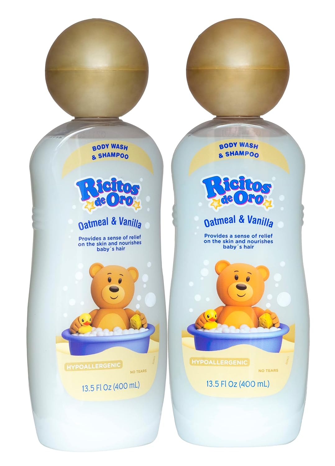Ricitos de Oro Baby Shampoo and Body Wash, Formula with Oats and Vanilla, Hypoallergenic, Tear-Free Body Wash and Shampoo, 2-Pack of 13.5 Fl Oz Each, 2 Bottles Ricitos de Oro Baby Shampoo and Body Wash, Formula with Oats and Vanilla, Hypoallergenic, Tear-Free Body Wash and Shampoo, 2-Pack of 13.5 Fl Oz Each, 2 Bottles
