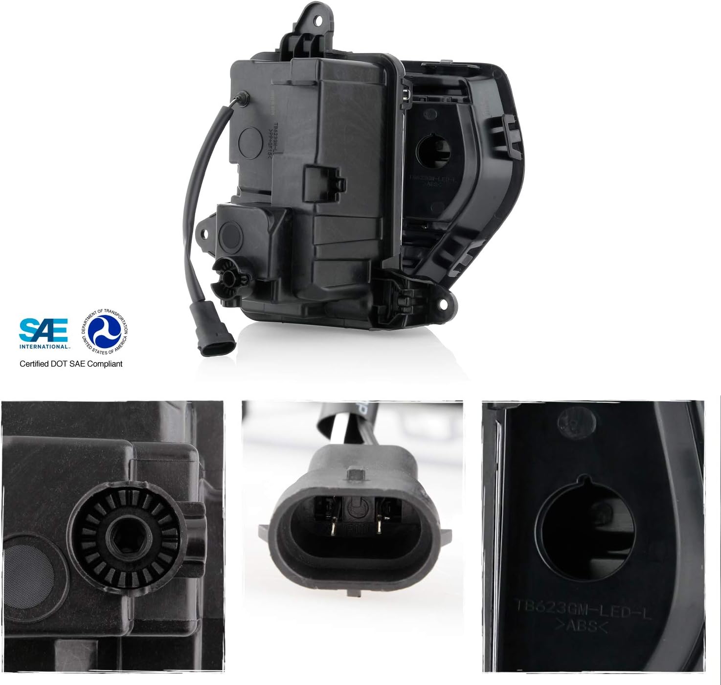 AKKON - Fits 2019-2022 GMC Sierra 1500 Denali Crew Cab Model [Full LED] Chrome Bumper Fog Lights Driving Lamp Pair w/Switch