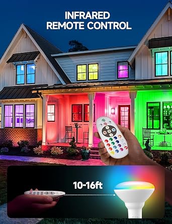BR30 LED Light Bulbs, Color Changing LED Bulbs with Remote, 2 Pack