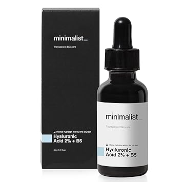 Minimalist 2% Hyaluronic Acid Serum for Intense Hydration, Glowing Skin & Fines Lines | Daily Hydrating Face Serum For Women & Men with Dry, Normal & Oily Skin(30 ml)
