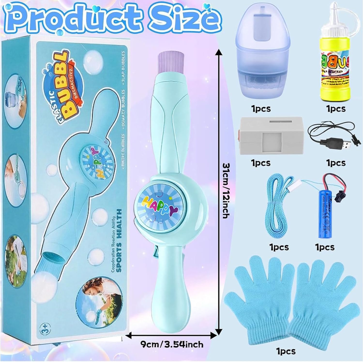 Fog Bubble Machine, Rechargeable Automatic Electric Bubble Machine, Magic Smoke Bubble Machine, Party Bubble Wand, Suitable for Bubble Fog Games at Parties, Beaches, and Summer