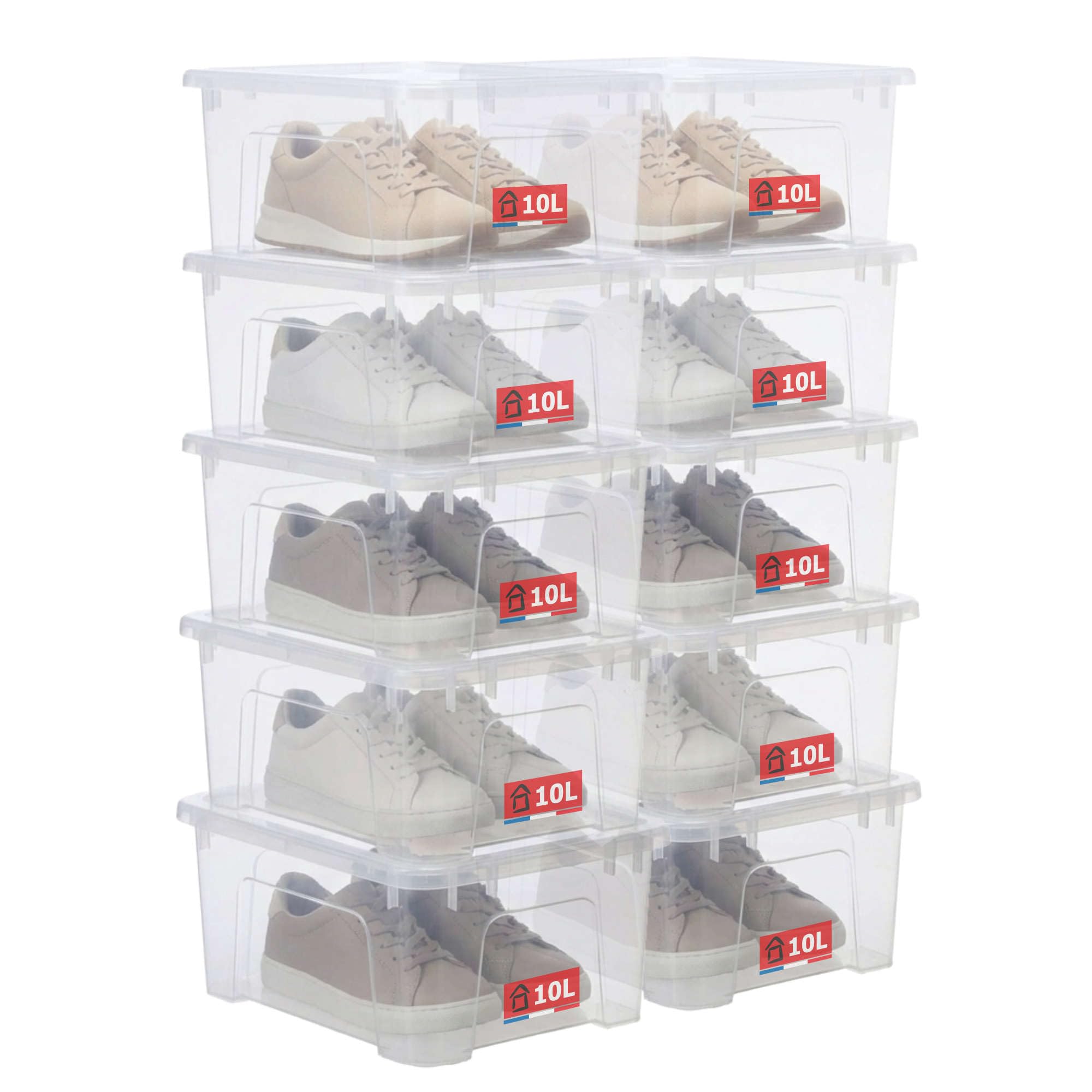 VIEW BOX Opbergbox SUNDIS View Box, 45L Opbergbox Met Deksel, Kunststof Transparant, Stapelbaar, Multifunctioneel En Ideaal Voor Het Opbergen Van Speelgoed, Kleding En Transparante Opbergbox