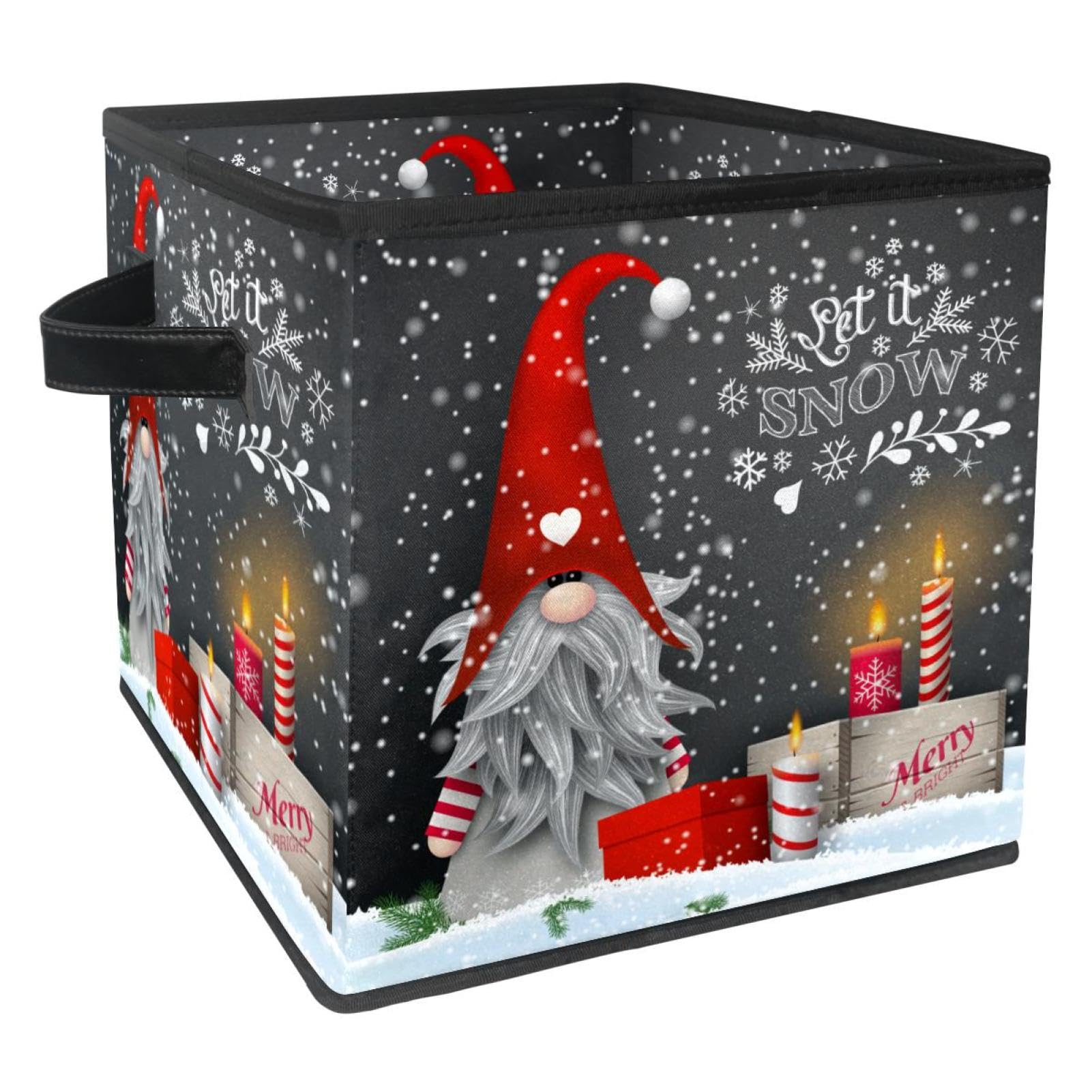 Boîte de rangement en tissu pour placard et jouets d'enfants Noël